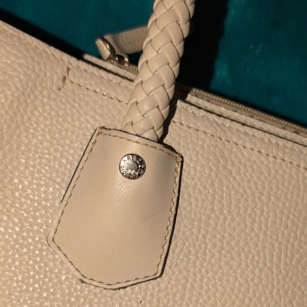Arezzo Giorno Chic Cream Tote Bag with Braided Handles